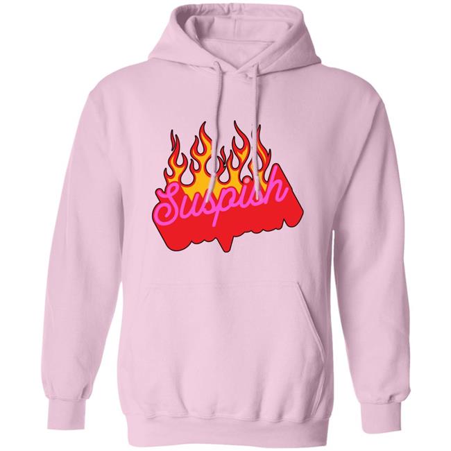 Bailey Sarian Suspish Flame Hoodie Merchlabs Bailey Sarian Suspish Flame Pink Hooded Sweatshirt