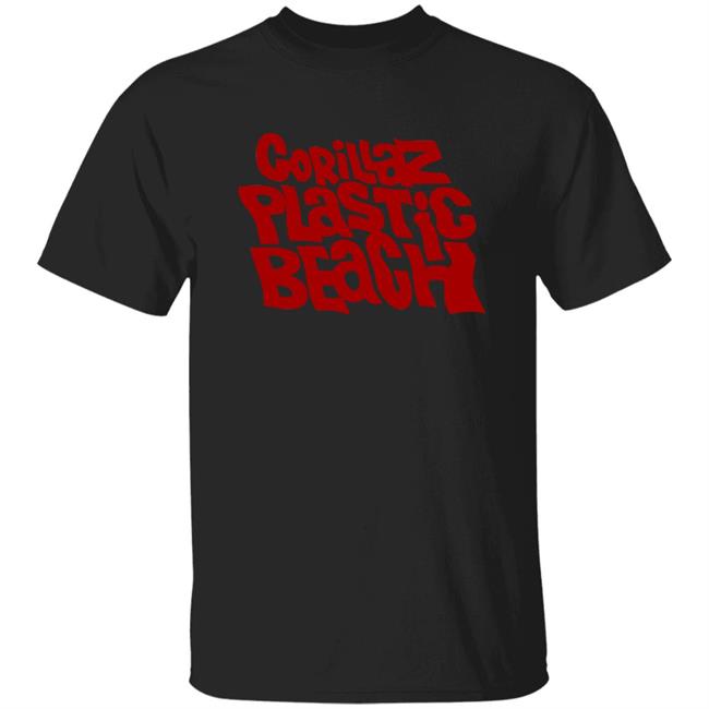 Gorillaz Plastic Beach T Shirt Plastic Beach Gorillaz Black Shirts