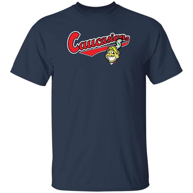 Caucasians T Shirt Cleveland Caucasians Mascot Navy T Shirt