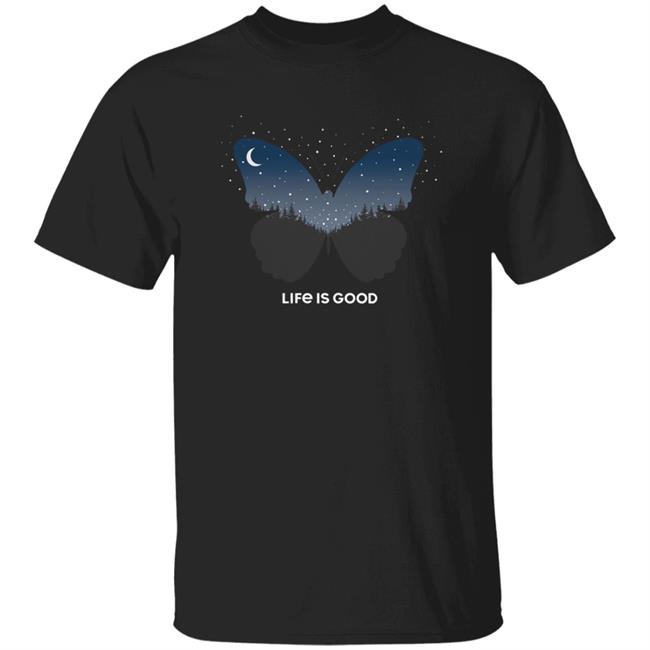 Life Is Good Celestial Butterfly Cool Shirt Celestial Butterfly Cool Life Is Good Black T Shirt