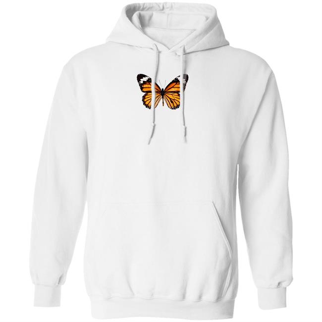 Butterfly Hoodie Brandy Melville daisy butterfly White hooded Sweatshirt
