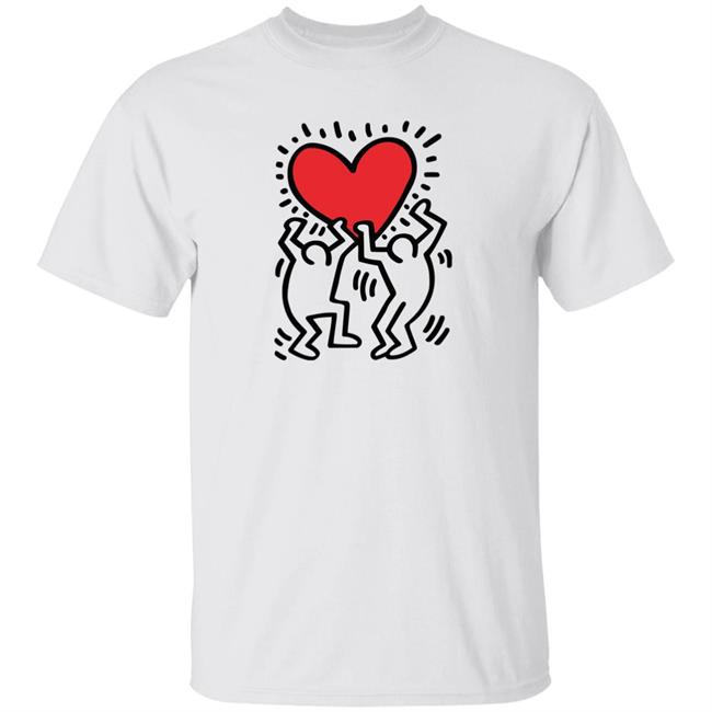 Keith Haring Pop Shop Holding Heart Shirt Holding Heart Keith Haring Pop Shop White T Shirt