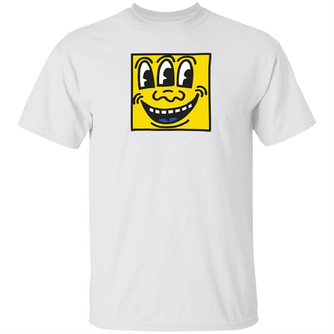 Keith Haring Pop Shop Three Eyed Face T Shirt Three Eyed Face Keith Haring Pop Shop White Shirts