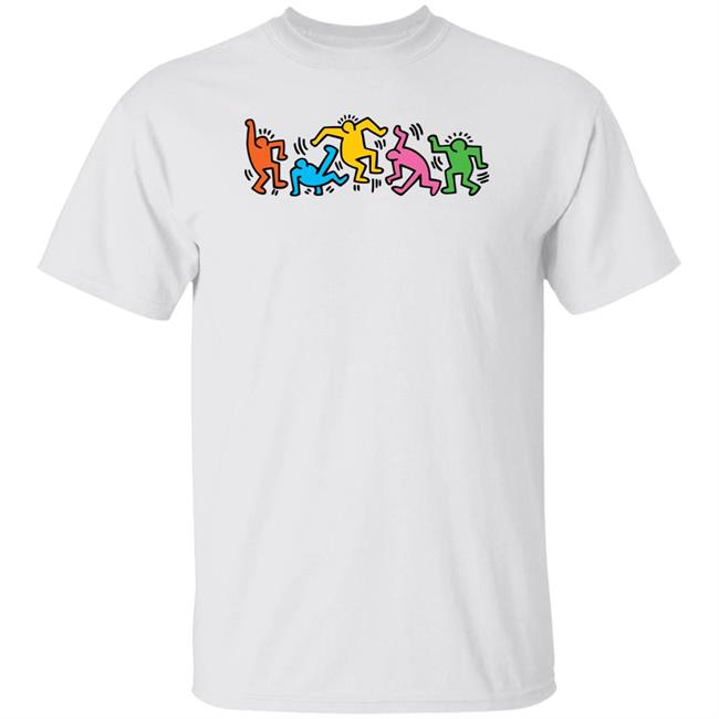 Keith Haring Pop Shop Five Dancers Shirt Five Dancers Keith Haring Pop Shop White Shirt