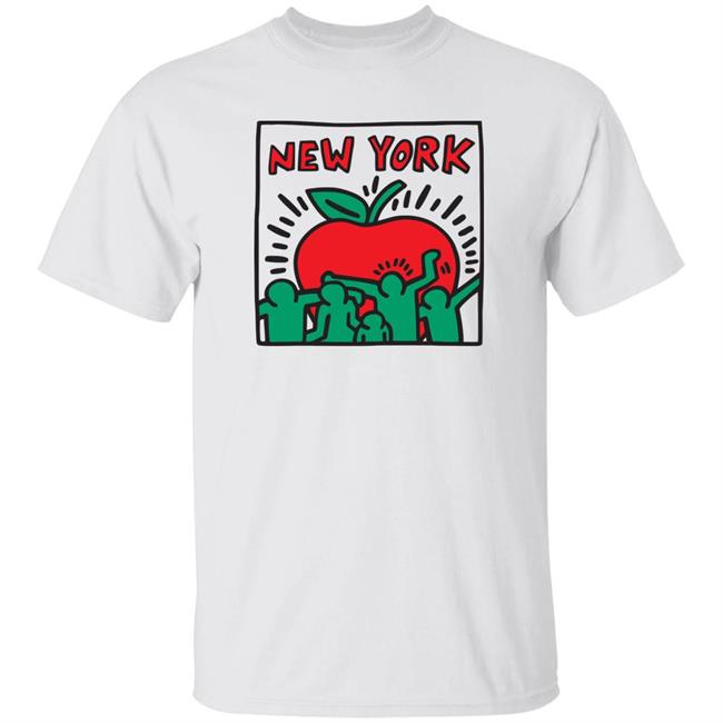 Keith Haring Pop Shop New York Apple T Shirt New York Apple Keith Haring Pop Shop White Shirts