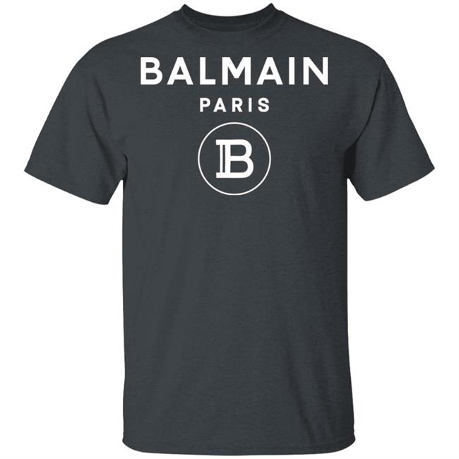 Balmain Paris Logo Shirt Black cotton T-shirt with white Balmain Paris logo Balmain Paris Logo Shirt Black cotton T-shirt with white Balmain Paris logo
