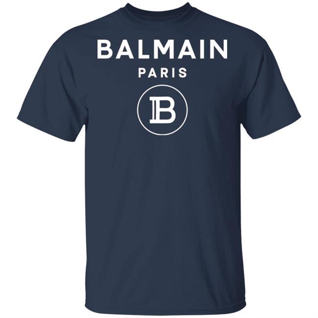 Balmain Paris Logo Shirt Black cotton T-shirt with white Balmain Paris logo Balmain Paris Logo Shirt Black cotton T-shirt with white Balmain Paris logo