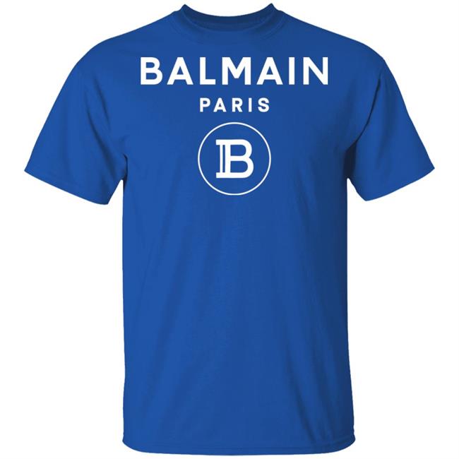 Balmain Paris Logo Shirt Black cotton T-shirt with white Balmain Paris logo Balmain Paris Logo Shirt Black cotton T-shirt with white Balmain Paris logo