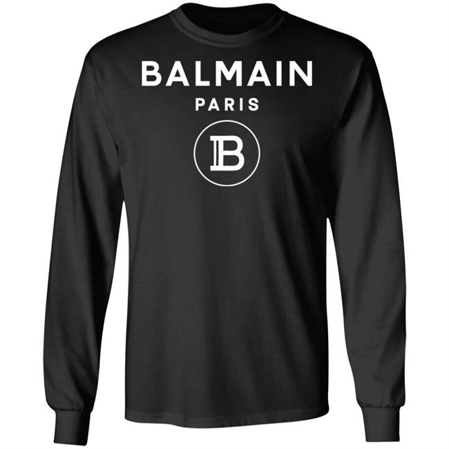Balmain Paris Logo Shirt Black cotton T-shirt with white Balmain Paris logo Balmain Paris Logo Shirt Black cotton T-shirt with white Balmain Paris logo