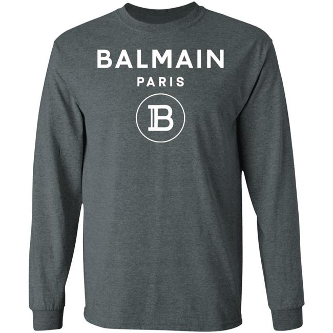 Balmain Paris Logo Shirt Black cotton T-shirt with white Balmain Paris logo Balmain Paris Logo Shirt Black cotton T-shirt with white Balmain Paris logo