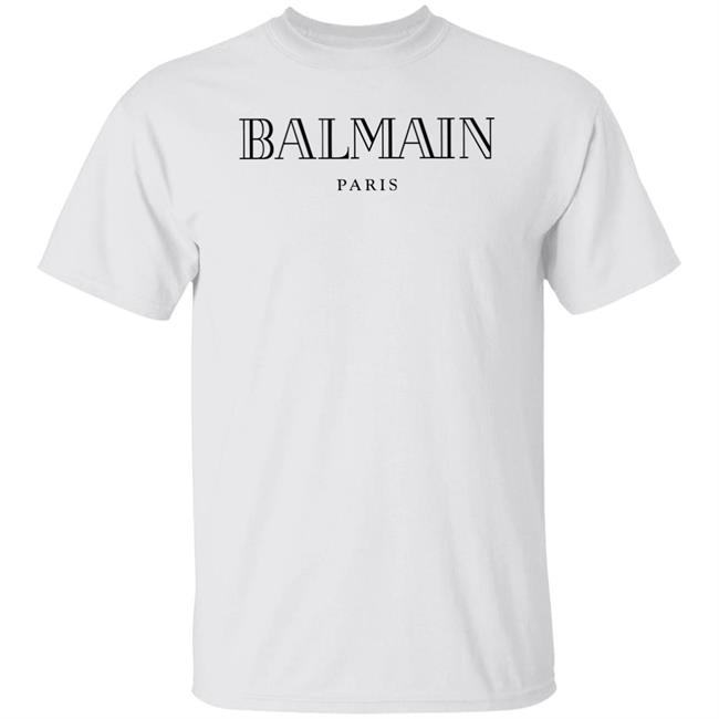 Balmain Logo Print T Shirt Logo Balmain White Shirts