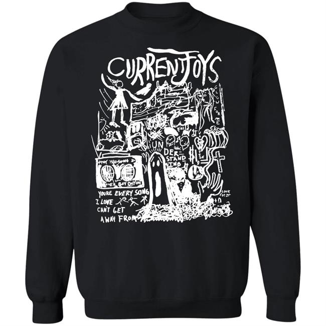 Current Joys Merch Black Ghost Crewneck Sweatshirt