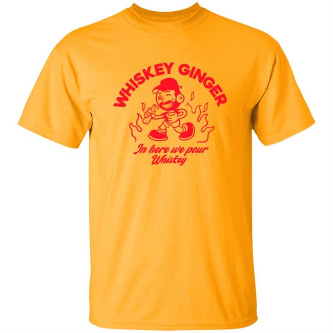 Bad Friends Merch Andrew Santino In Here We Pour Whiskey Gold Tee Shirt