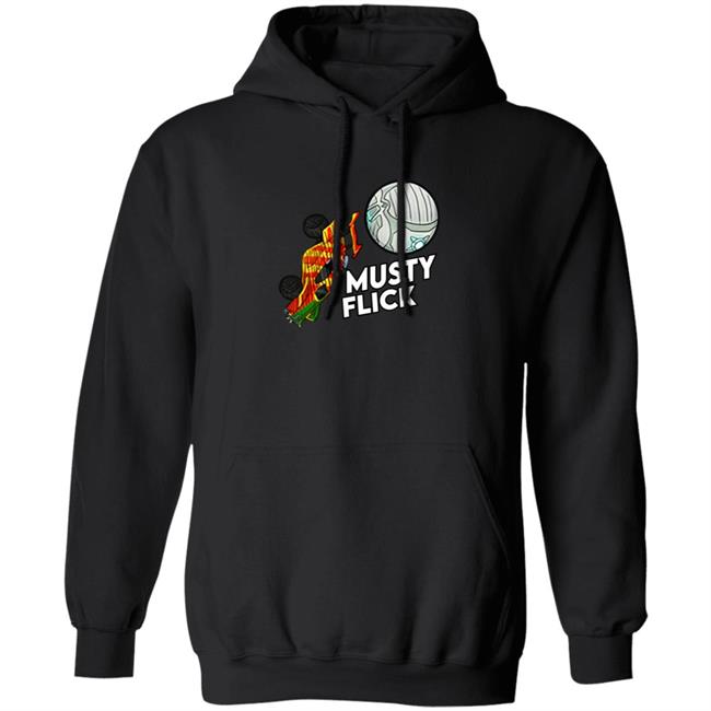 Amustycow Merch Musty Flick Red and Orange Car Hoodie