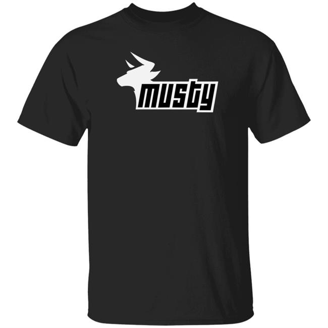 Musty Merch Logo Cow Black Shirt