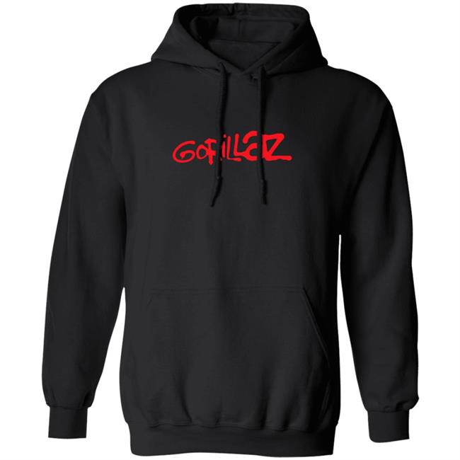 Gorillaz Merch Gorillaz Logo Hoodie Black