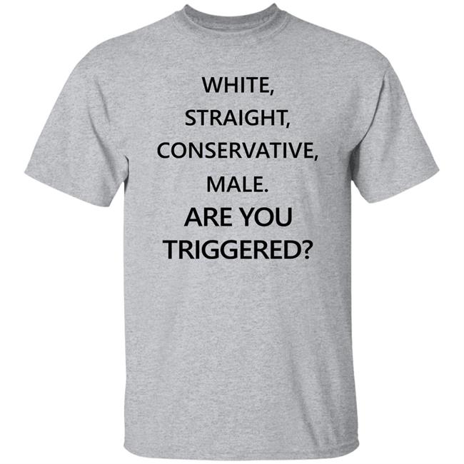 MONTERO LilNasX White Straight Conservative Male Are You Triggered Shirt
