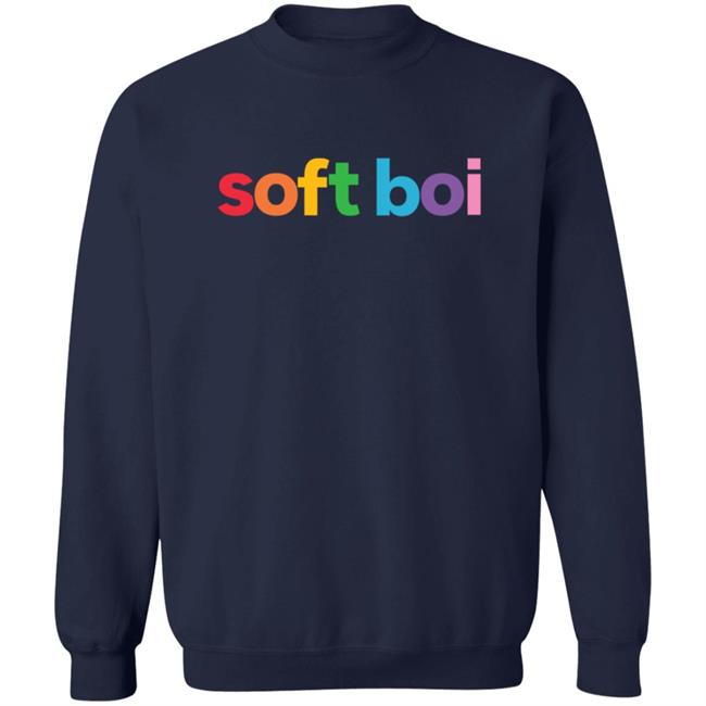 Soft Boi Merch Rainbow Text Crewneck Sweatshirt