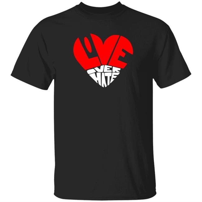 Love Over Hate Heart Hoodie Mimis Fresh Tees PDX