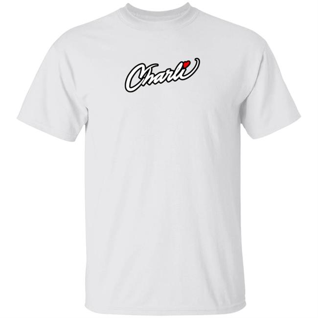 Fake Charli Merch Charli Script Hoodie White