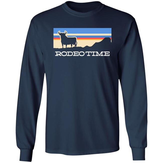 Dale Brisby Merch Rodeo Time Sunset Navy Long Sleeve T Shirt