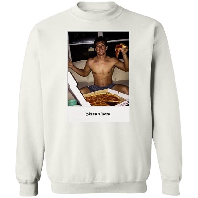 Tyler Cameron Pizza Love Light Blue Hoodie Tyler Cameron Pizza Love Light Blue Hoodie