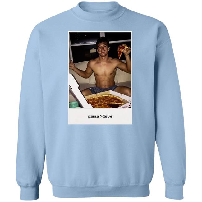 Tyler Cameron Pizza Love Light Blue Hoodie Tyler Cameron Pizza Love Light Blue Hoodie