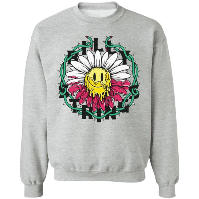 Billy Strings Merch Red Daisy Crewneck Sweatshirt