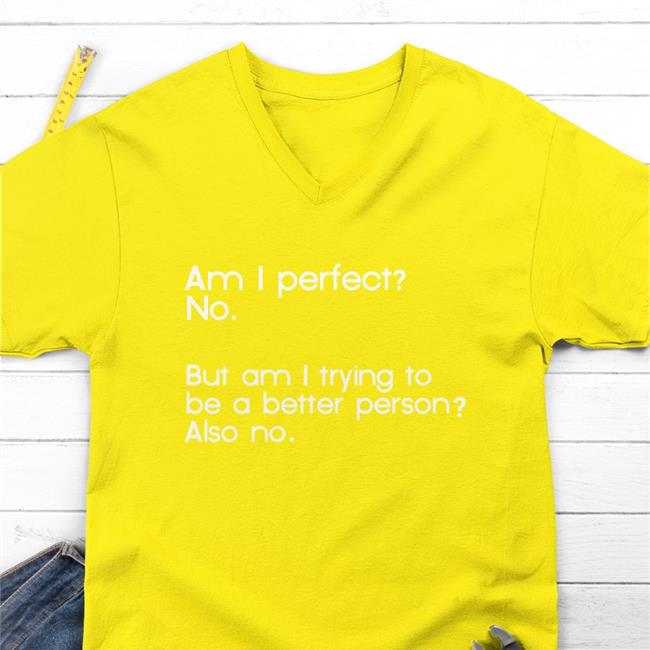 Am I Perfect No But Am I Trying To Be A Better Person Also No Long Sleeve Weird Thrift Store Shirts