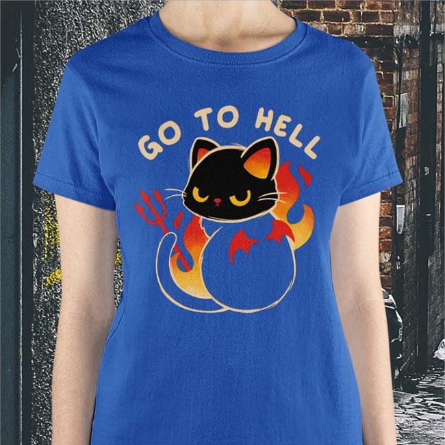 Qwertee Merch Go To Hell Cat Sweatshirt Qwertee