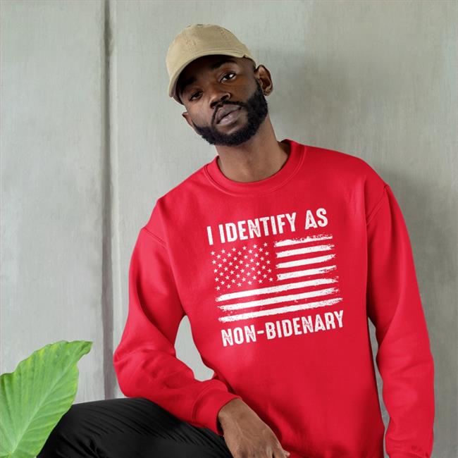 Matt I Identify As Non-Bidenary American Flag Zip Up Hooded Red