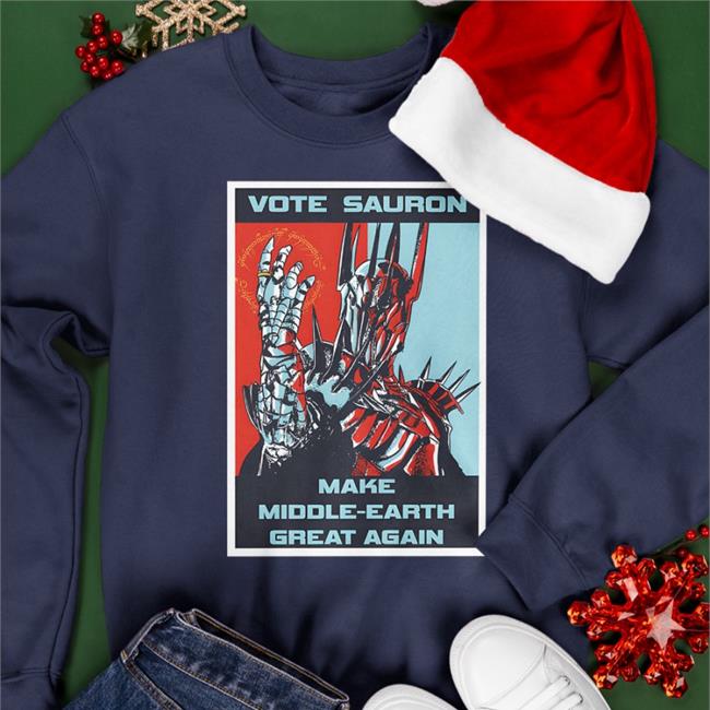 Qwertee Merch Vote Sauron Make Middle Earth Great Again Shirts Black
