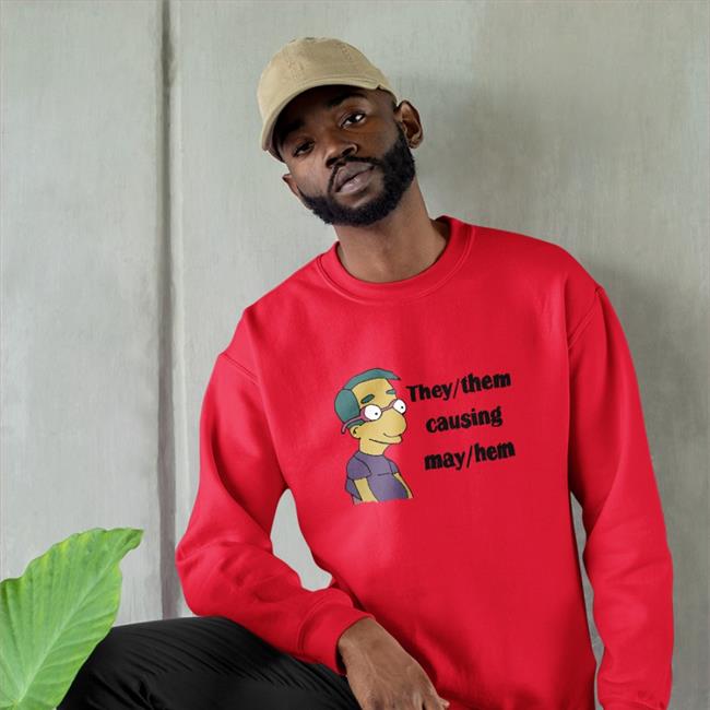 Milhouse Van Houten The Simpsons They Them Causing May Hem Hooded Sweatshirt Good Small Horce
