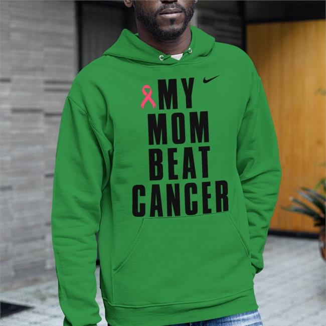 Shirts That Go Hard My Mom Beat Cancer V Neck T Shirt Breast Cancer Awareness