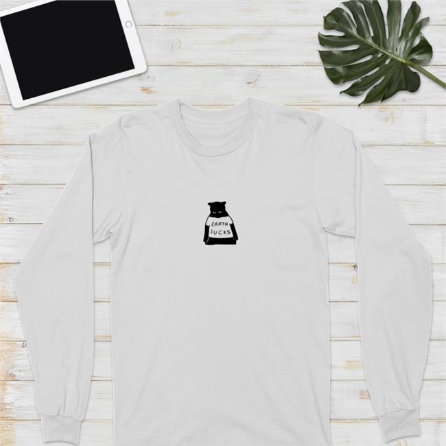 Earth Sucks White Hoodie