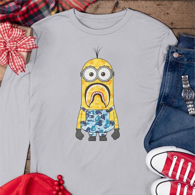 Bape X Minions Camo Minion Long Sleeve Tee