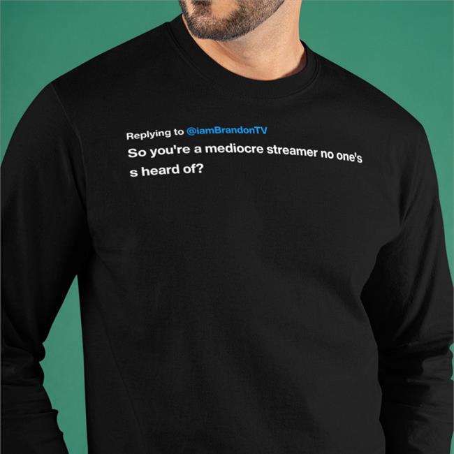 Replying To Iambrandontv So You're A Mediocre Streamer No One's S Heard Of Hooded Sweatshirt Iambrandontv