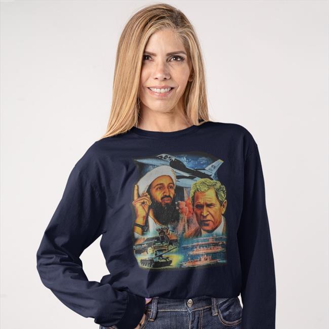 Osama Bin Laden And George W Bush Pure Evil Gas Station Tee Shirt T A S H Illusive Music Merch