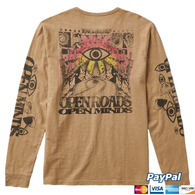 Official Roark Clothing Store Shop Open Roads Long Sleeve New Shirt Tan