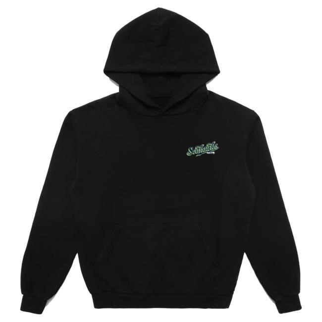 Official Born X Raised + Seahawks Pro Script Hoodie: Black NFL 2025 Kickoff