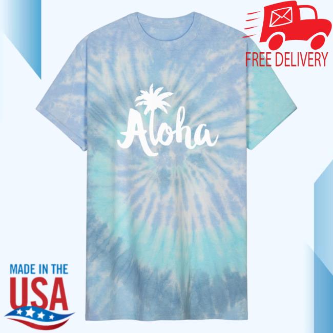 Official Spreadshirt Shop Store Vintage Aloha Beach Shirts Hawaii Beach Tropical Unisex Tie Dye Shirt Blue Lagoons Spread Shirt Merch