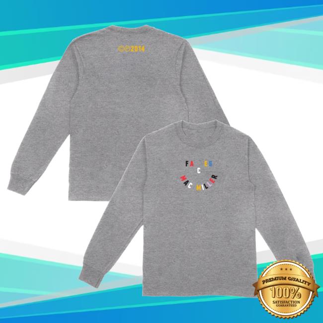 Official Mac Miller Merch Store Faces 10 Year Smile 2024 Long Sleeve Shirt Macmillerswebsite Clothing Shop