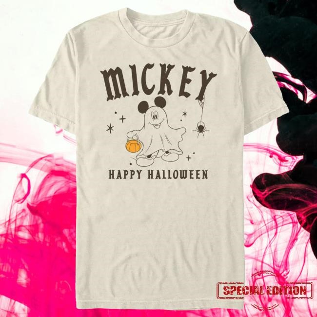 Official Disney Merch Store Mickey Mouse ''Happy Halloween'' Tshirt for Adults
