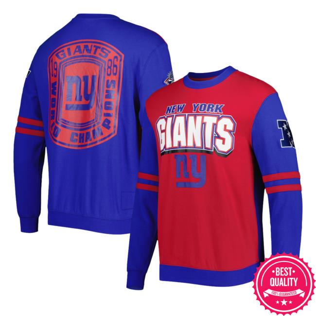 Official New York Giants Mitchell & Ness Red 3D All Over Print 2.0 Hoodie