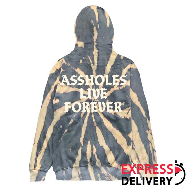 Official Linda Finegold Merch Store Stop Assholes Live Forever Crewneck Sweatshirt Tiger Stripes Tie Dye Lindafinegold Clothing Shop Tie-Dye