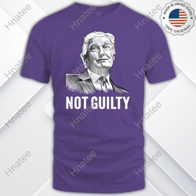 Black And White Drawing Donald Trump Not Guilty Tee Shirt