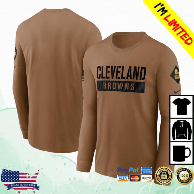Brown Cleveland Browns 2023 Salute To Service Long Sleeve Shirt 2023
