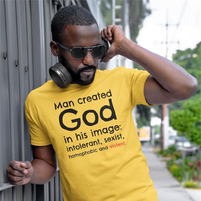 Man Created God In His Image Intolerant Sexist Homophobic And Violent Shirts White Michael Man Created God In His Image Intolerant Sexist Homophobic And Violent Tank Top Michael