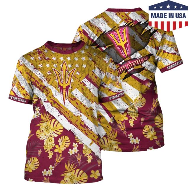 Official Cincinnati Bearcats Tropical Flower Style And Flag All Over Printed 3D T-Shirts