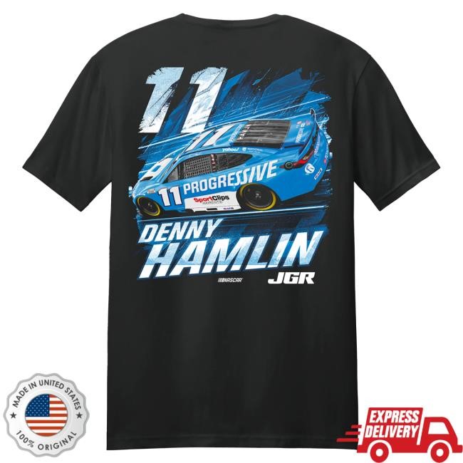 Denny Hamlin Black Progressive Tshirt Official DH Merch Store